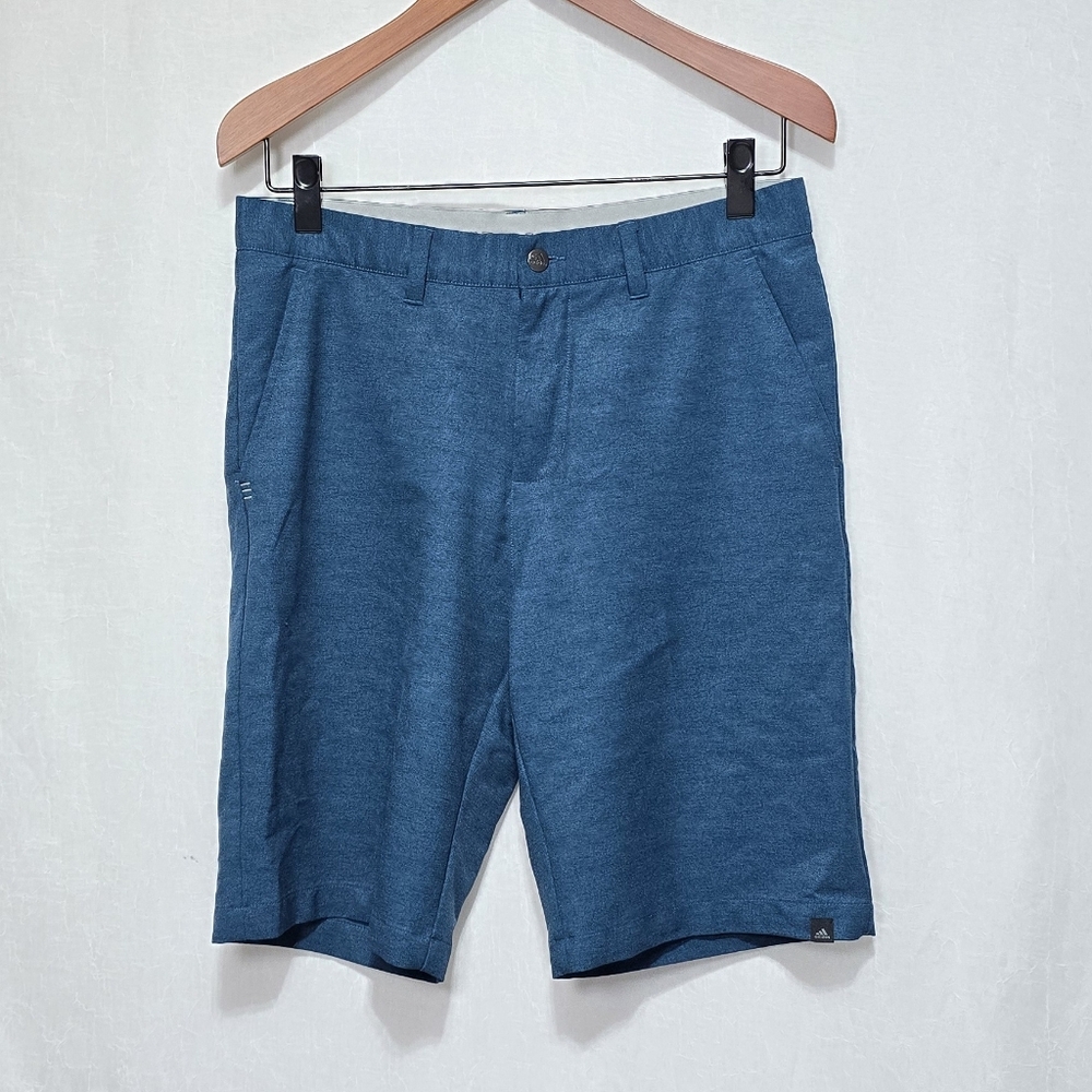 Adidas blue casual shorts, men's size 32, athletic shorts.